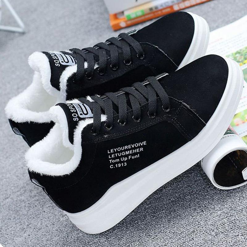 Ladies Fleece Sports Cotton Shoes Winter Thickening Warm Student Casual All-match Snow Boots