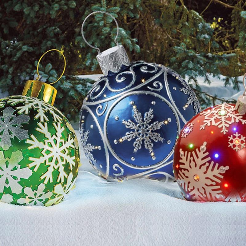 1pcs 60cm Christmas Balls Christmas Tree Decorations Outdoor Atmosphere Inflatable Toys for Home Christmas Gift Ball