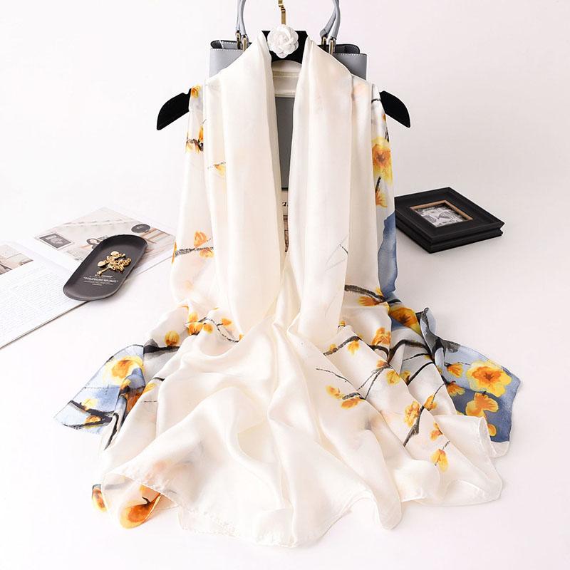 Autumn and Winter Ladies Scarf Fashion All-match Printing Silk Scarf Long Multi-function Scarf Shawl