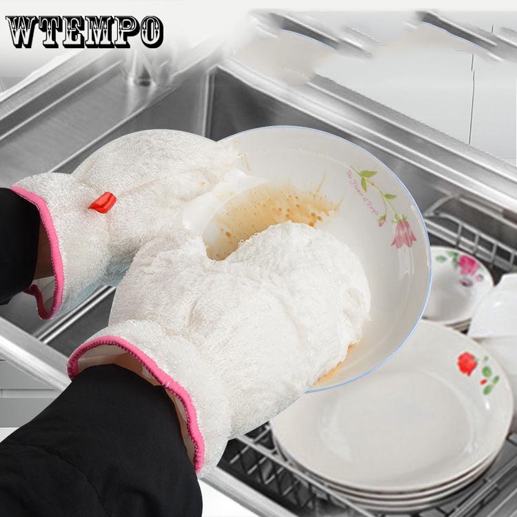 Brand Magic Bamboo Fiber Cleaning Sponge Dishwashing Brushes Dish Scrubber Gloves