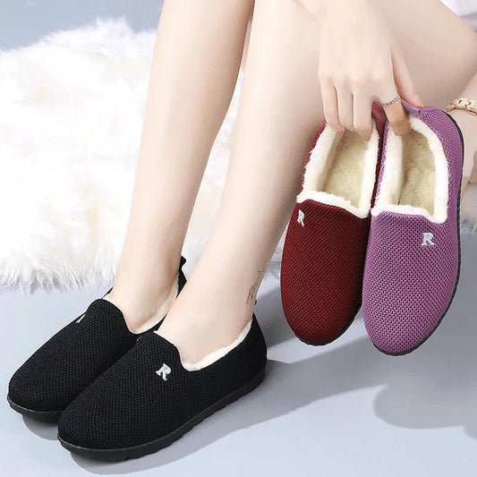 Women Cotton Shoes Home Plush Slipper Female Winter Warm Slippers Women Thick Bottom Waterproof Shoes Men Indoor Non-slip Footwear