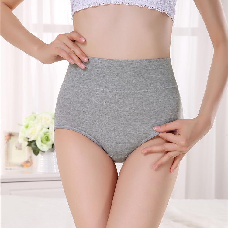 4Pcs/Set Women's High Waidt Solid Color Seamless Cotton Panties Highly Elastic Large Size Causal Soft Briefs