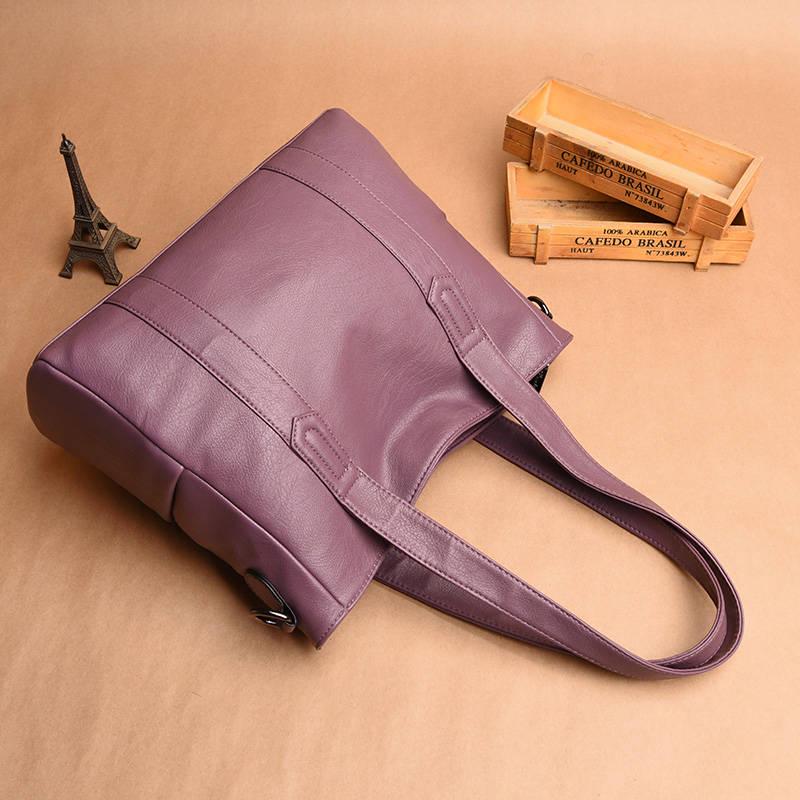 Genuine Leather Handbags Big Bags Fashion Handbags Sheepskin Large Capacity Shoulder Bag Soft Leather Messenger Bag