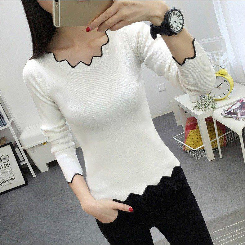 Knitting Sweater Women's Spring and Autumn Bottoming Shirt Wild Long Sleeve High Collar Sweater