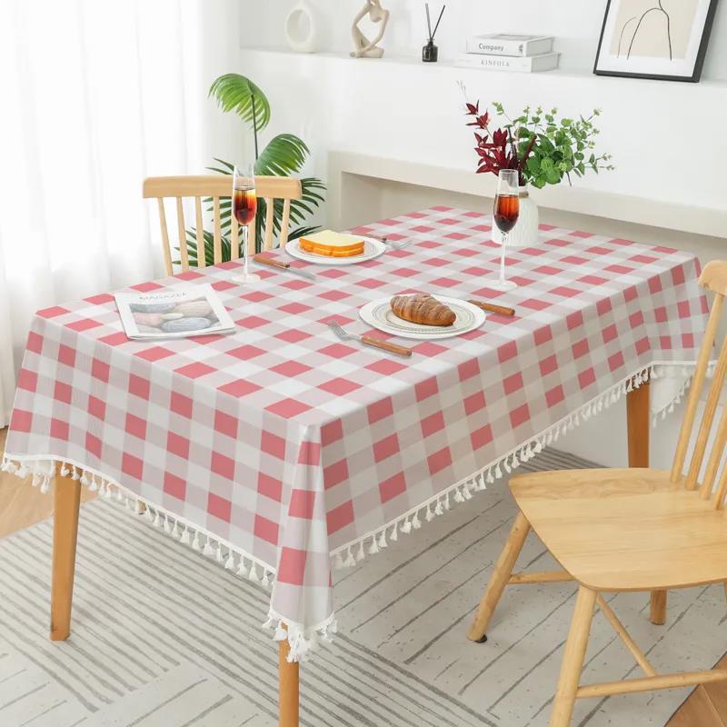 Nordic Style Waterproof and Oil-proof Disposable Tablecloth Lattice Decoration Coffee Table Tablecloth