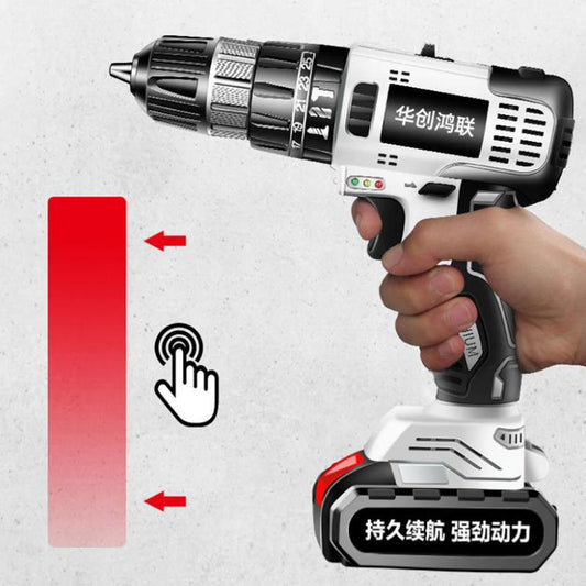 48V Luxury Impact Drill Set Cordless Electric Drill Electric Screwdriver with Toolbox Two Batteries