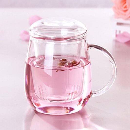 Mushroom Cup Creative Glass Summer Water Female Cups with Lids Transparent Flower Tea