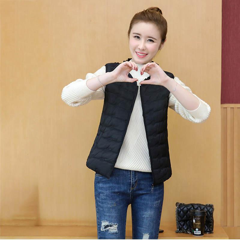 Women's Down Cotton Waistcoat Short Lightweight Thin Autumn and Winter Waistcoat Waistcoat Jacket