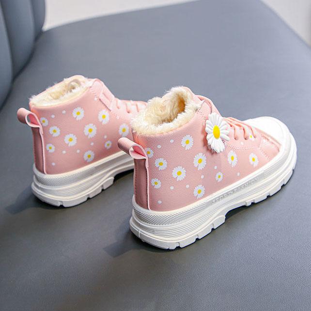 Children's Martin Boots Girls Winter Autumn Little Fresh Princess Plush Boots Children Casual Warm Short Boots