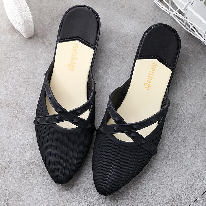 Summer Fashion Women's Semi-slippers, Wear All-match Slope with Cross Straps and Comfortable Lazy Single-shoe Sandals