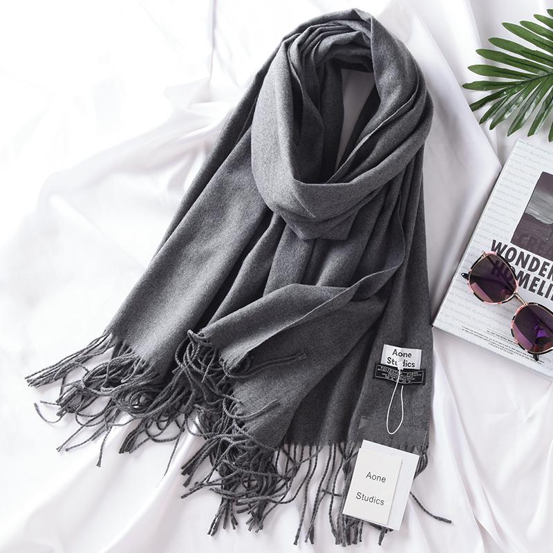 Scarves Ladies Autumn and Winter Fashion Cashmere Scarf Shawl Wild Tassel Solid Color Warm Headscarf