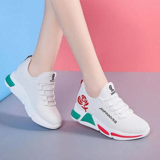 Women's Spring and Summer Large Size Flat Sneakers Female Autumn Lightweight Print Casual Sports Shoes