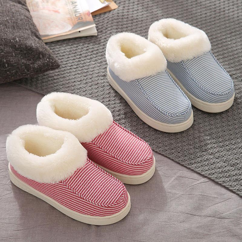 Cotton Slippers Keep Warm Autumn and Winter Pregnant Women's Bedroom Shoes Men and Women Couples Postpartum Bag Plus Velvet Thick Winter