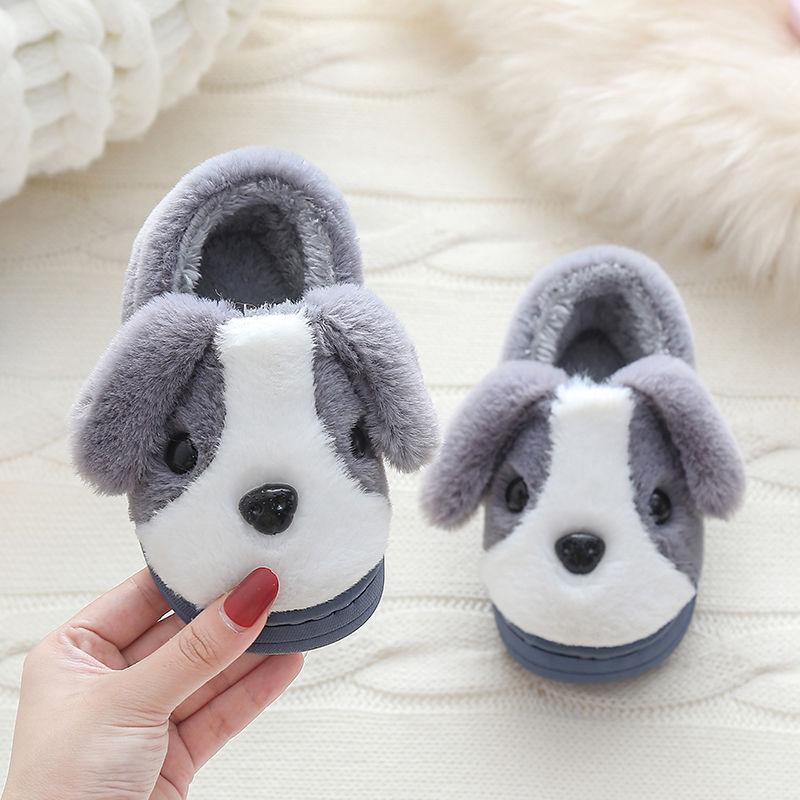 Cute Winter Cotton Shoes for Boys and Girls Cartoon Soft Bottom Warm Non-slip Cotton Shoes Bag Heel Thick-soled Cotton Shoes