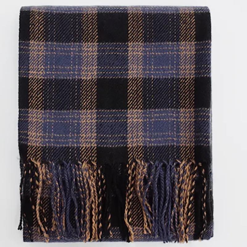 Plaid Scarf Women's Winter Korean Style Wild Japanese Autumn and Winter Imitation Cashmere Warm Tassel Scarf