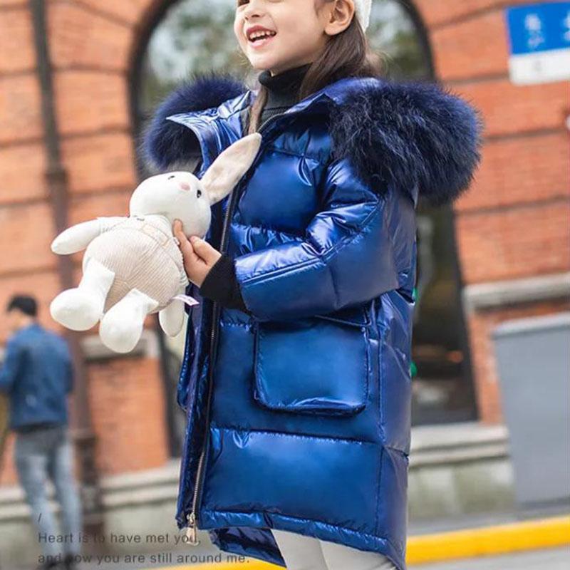 Winter Coats Girls Clothes Snowsuit Jacket Waterproof Outdoor Hooded Down Jacket Boys Kids Parka with Fur Collar Outwear4-13 Years