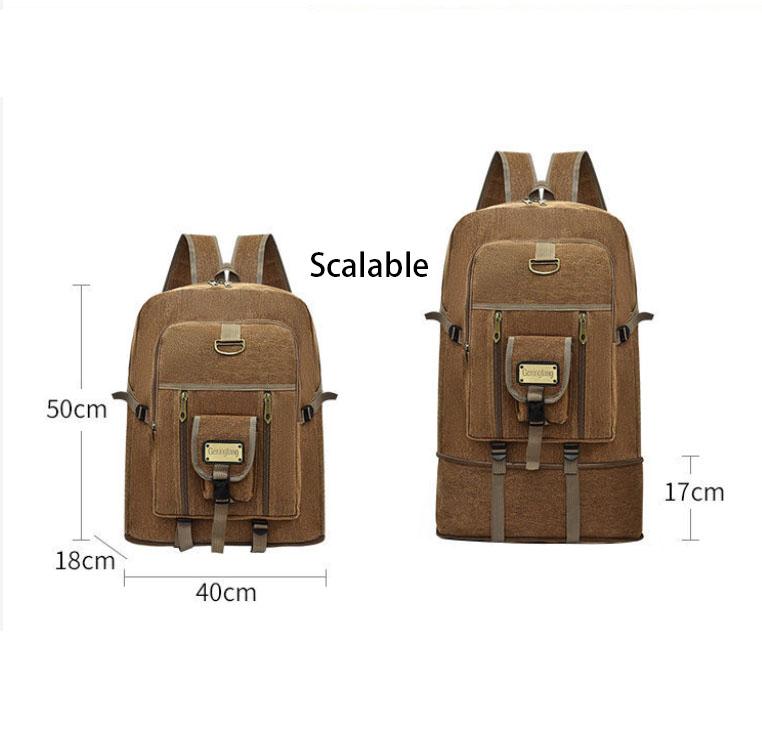 100 Liters High-capacity Backpack Men's Canvas Thickened Luggage Bag Sports Outdoor Mountaineering Large Bag Travel Backpack Women