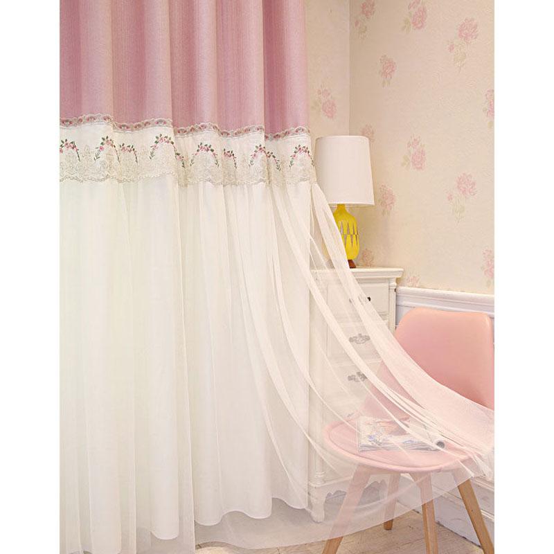 Net Red Blackout Curtains Tulle Girl Princess Wind Curtains Bedroom Living Room Double Curtain Screens (150×270cm)