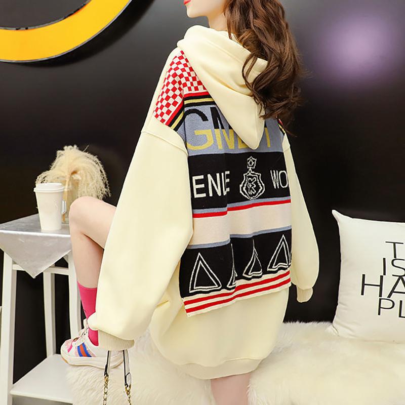 Fashion Spring and Autumn Thin Female Sweater Wild Hat Loose Korean Version Leisure Blouse