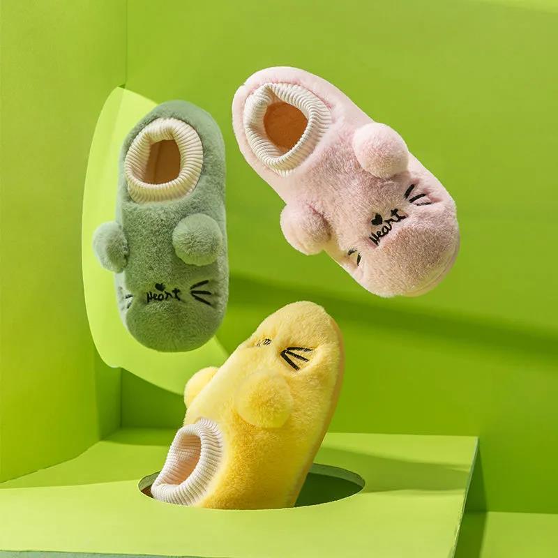 Autumn and Winter Cotton Slippers Cute Cat Design Cotton Slippers, Indoor Warmth Leisure and Entertainment, Flat Cotton Shoes