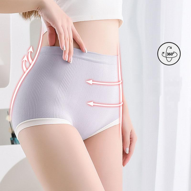 6Pcs/Set Ladies Color Matching High Waist Seamless Underpants Women's Summer Thin Modal Skin-friendly Briefs