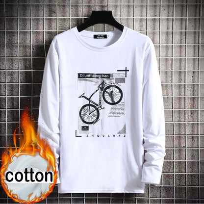 Men's Shirts, Warm Clothes, Wild T-shirts, Men's Clothing, Autumn and Winter Long-sleeved T-shirts