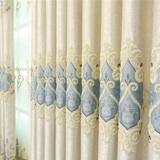 European-style High-end Blackout Double Curtains Embroidered Finished Curtains Curtains for Living Room Balcony Bedroom Curtains Screens 150×270cm