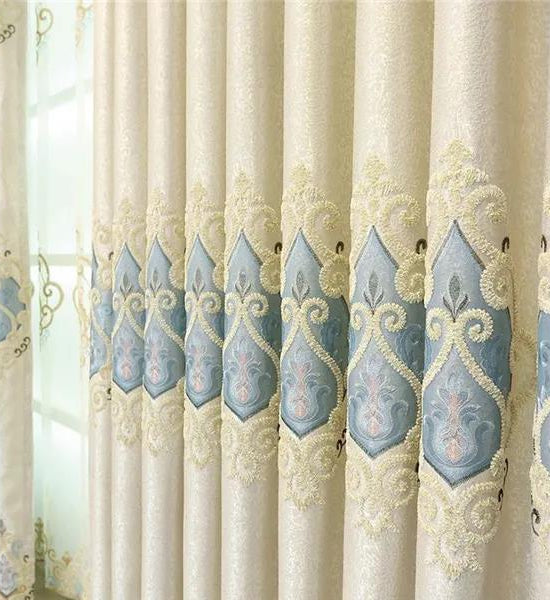 European-style High-end Blackout Double Curtains Embroidered Finished Curtains Curtains for Living Room Balcony Bedroom Curtains Screens 150×270cm