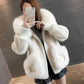 Autumn and Winter Models of Imitation Fox Fur Collar Sheep Shearing Fur Coat Women's Fall and Winter Hooded Short Wool Coat