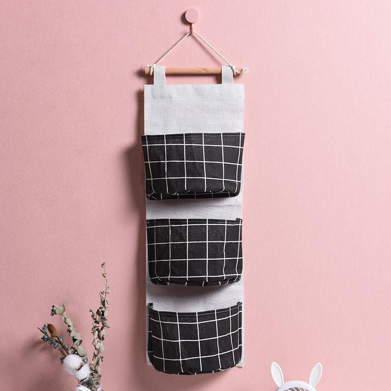 3/5 Pockets Storage Bag Small Cloth Bag Wall-mounted Shelf Top Berth Wall-mounted Storage Bag Hanging Bag Large Capacity Storage Bag