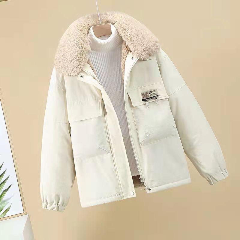 Winter Short Thickened Windproof Cold Warmth Loose Loose with Fur Collar Casual Self-cultivation Overcoming Ladies Jacket