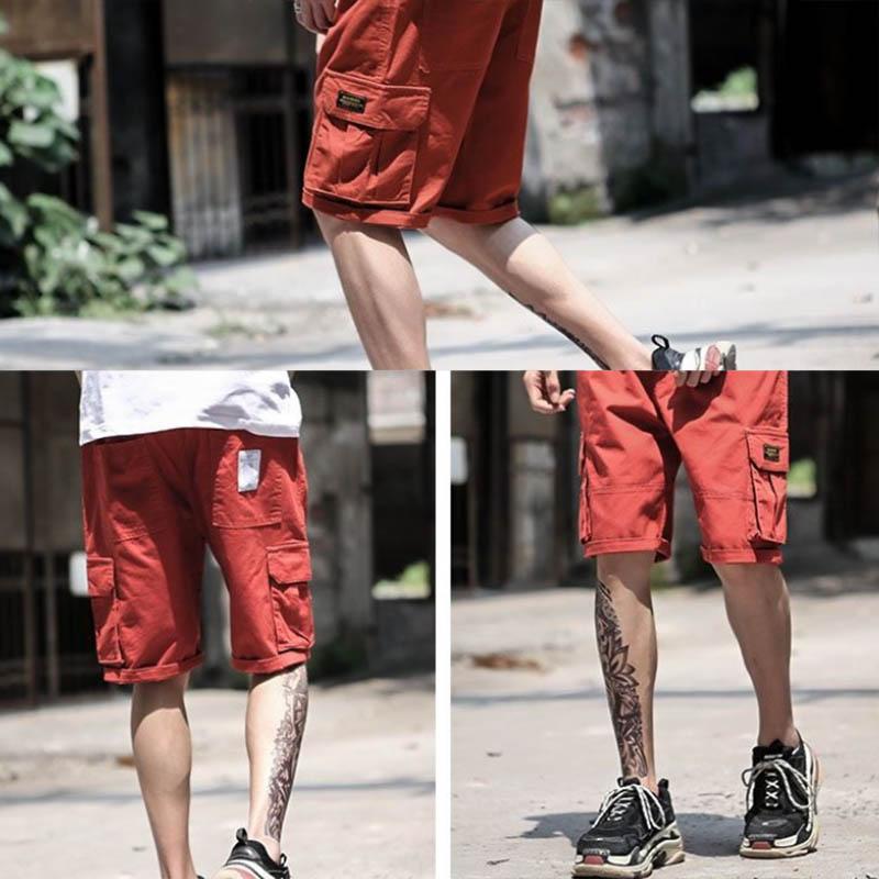 Summer Overalls Shorts Men's Korean Version of The Trend Loose All-match Sports and Leisure Five-point Pants Straight Pants