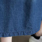 Denim Dress Women's Long-sleeved Spring and Autumn Loose Over-the-knee Dress