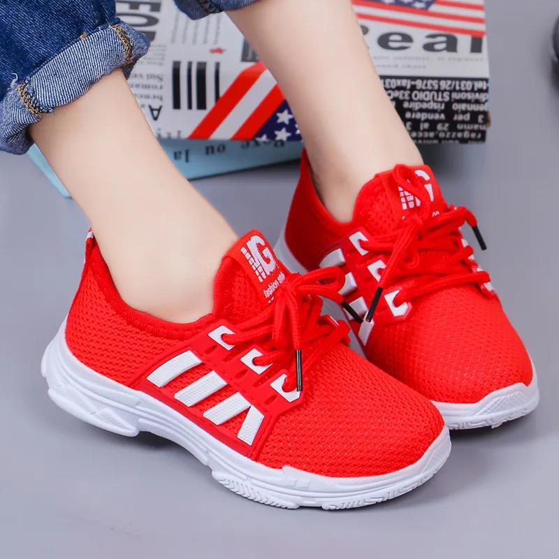 Fashionable Children Infant Kids Baby Girls Boys Solid Stretch Mesh Net Breathable Sport Run Sneakers Shoes