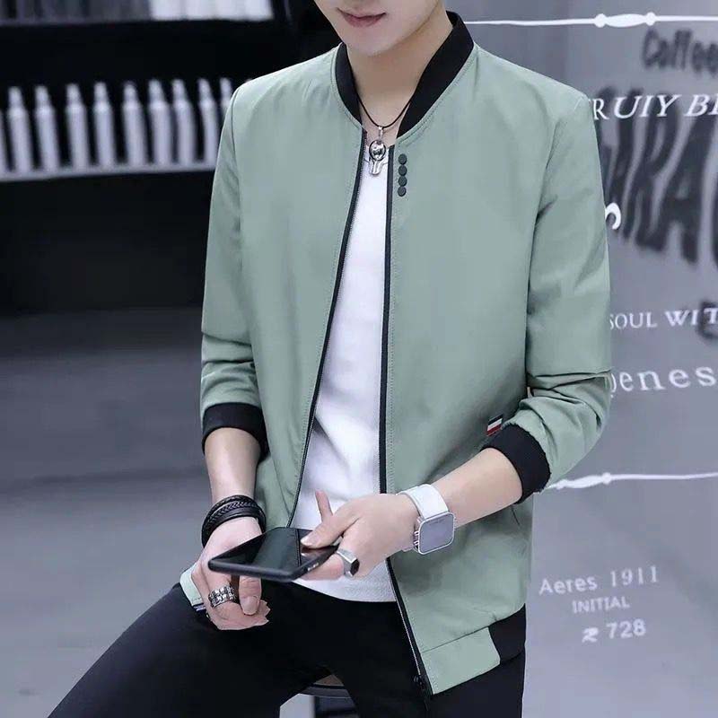 Spring and Autumn New Jackets All-match Casual Fashion Stand-up Collar Baseball Uniforms Trendy Handsome Men's Jackets Youth Tops