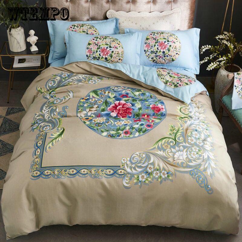 Brand Fashion 3D Flower Printing Duvet Cover Set with Pillowcase Bedding Set Quilt Cover Set