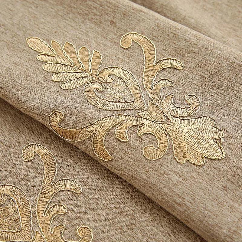 High-end European-style Embroidered Curtains Finished Living Room and Bedroom Shading, Windproof and Sunscreen Curtains (170×270cm)