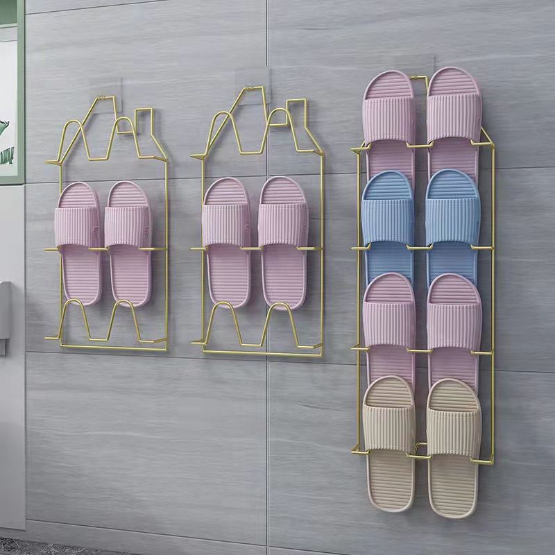 Bathroom Slippers Rack Simple Shoe Rack Door Hook Rack Shoe Rack Door Strong Hook Multifunctional Household Shelf Home Organizer