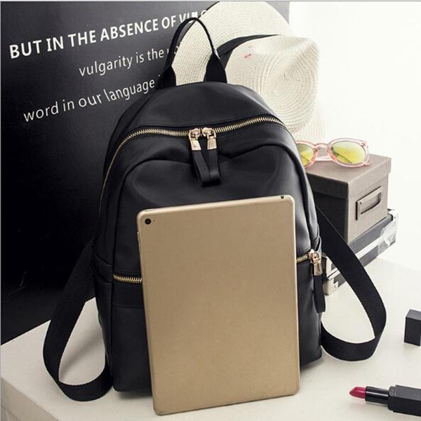 2021 Oxford Cloth Shoulder Bag College Style Wild Fashion New Ladies Backpack Casual Canvas Bag Black Two-piece Suit