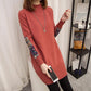 Autumn and Winter Long Sweater Pullover Loose Bottoming Shirt Half High Neck Knitted Casual Dress