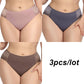 3PCS Sexy Lace Women's Briefs Large Size 2XL-5XL Seamless Mid-waist Panties Women