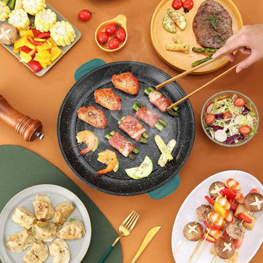 600W Steak Frying Pan Electric Bakeware Flat Bottom Frying Pan Barbecue Nonstick Pan Kitchen Supplies