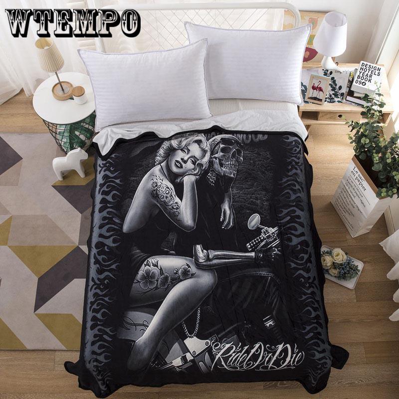 Soft Warm Black 3d Printed Blanket Sofa Bedding Home Sleeping Blanket