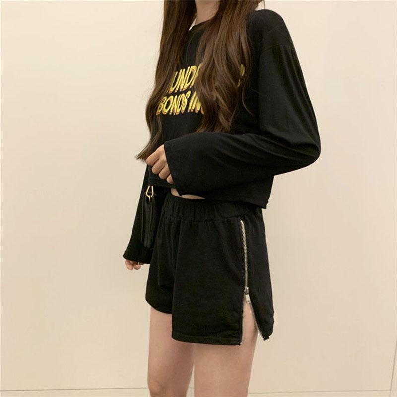 Sports Shorts Women Spring and Summer Korean Style Loose High Waist Casual All-match Outer Wear A-line Wide-leg Pants