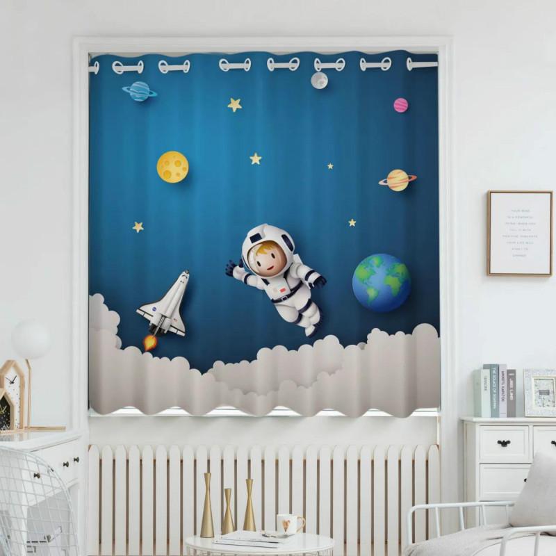 Blackout Curtains Bedroom Home Boys Children's Room Bay Window Thickening Door Curtain Small Window Curtain + Curtain Rod