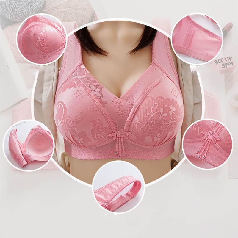 Ladies Large Size Gathering Underwear Big Breast Thin Section Breathable No Steel Ring Receiving Pair Breast Anti-sagging Comfortable Bra