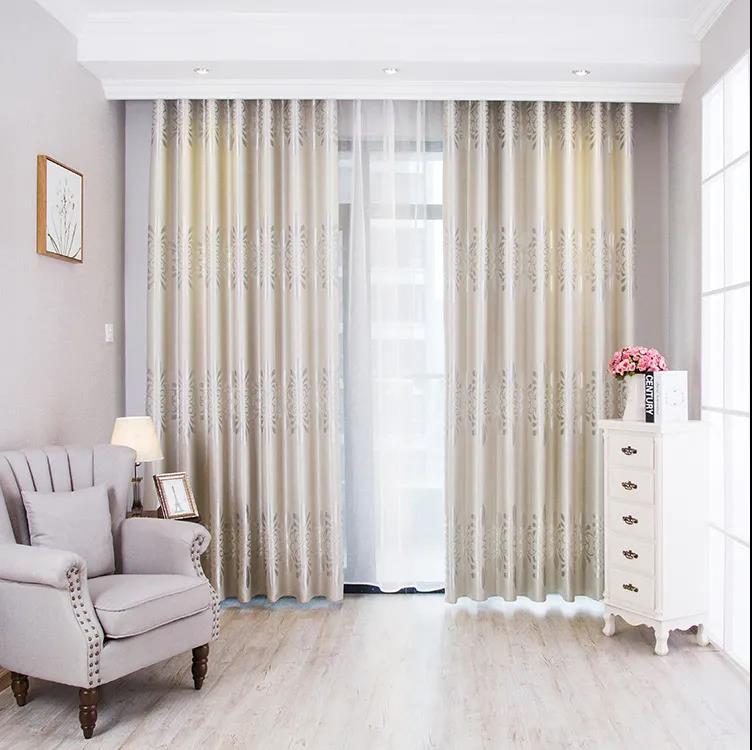 Double-sided Jacquard Curtains Thickened Full Blackout Curtains Finished Living Room Bedroom Balcony French Window Curtains (150×270cm)