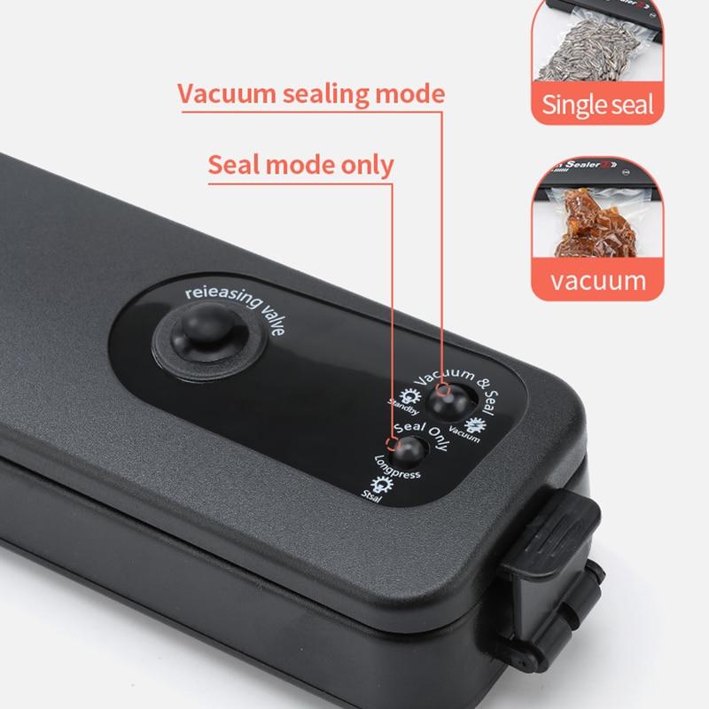 220V/110V Home Kitchen Vacuum Sealer Packaging Machine Household Electric Black Food Vacuum Sealer