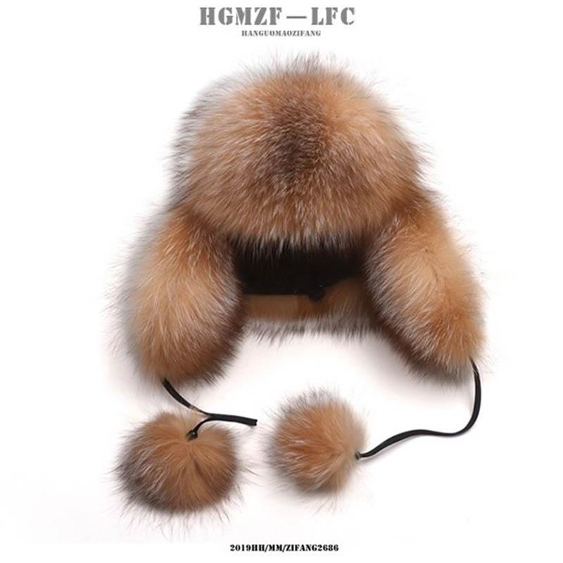 Ladies Hat Autumn and Winter Fox Fur Lei Feng Hat Mongolia Northeast Thickened Cold and Warm Ski Fur Ear Protection Cotton Hat