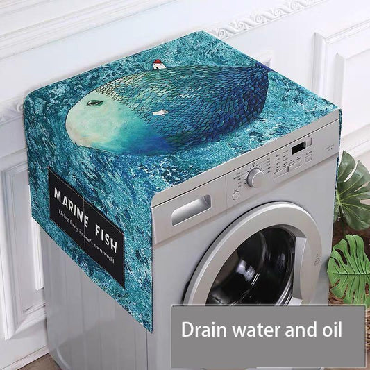 Refrigerator Cover Cloth Towel Nordic Style Linen Waterproof Tablecloth Washing Machine Cover Cover Towel Microwave Oven Cover Cloth